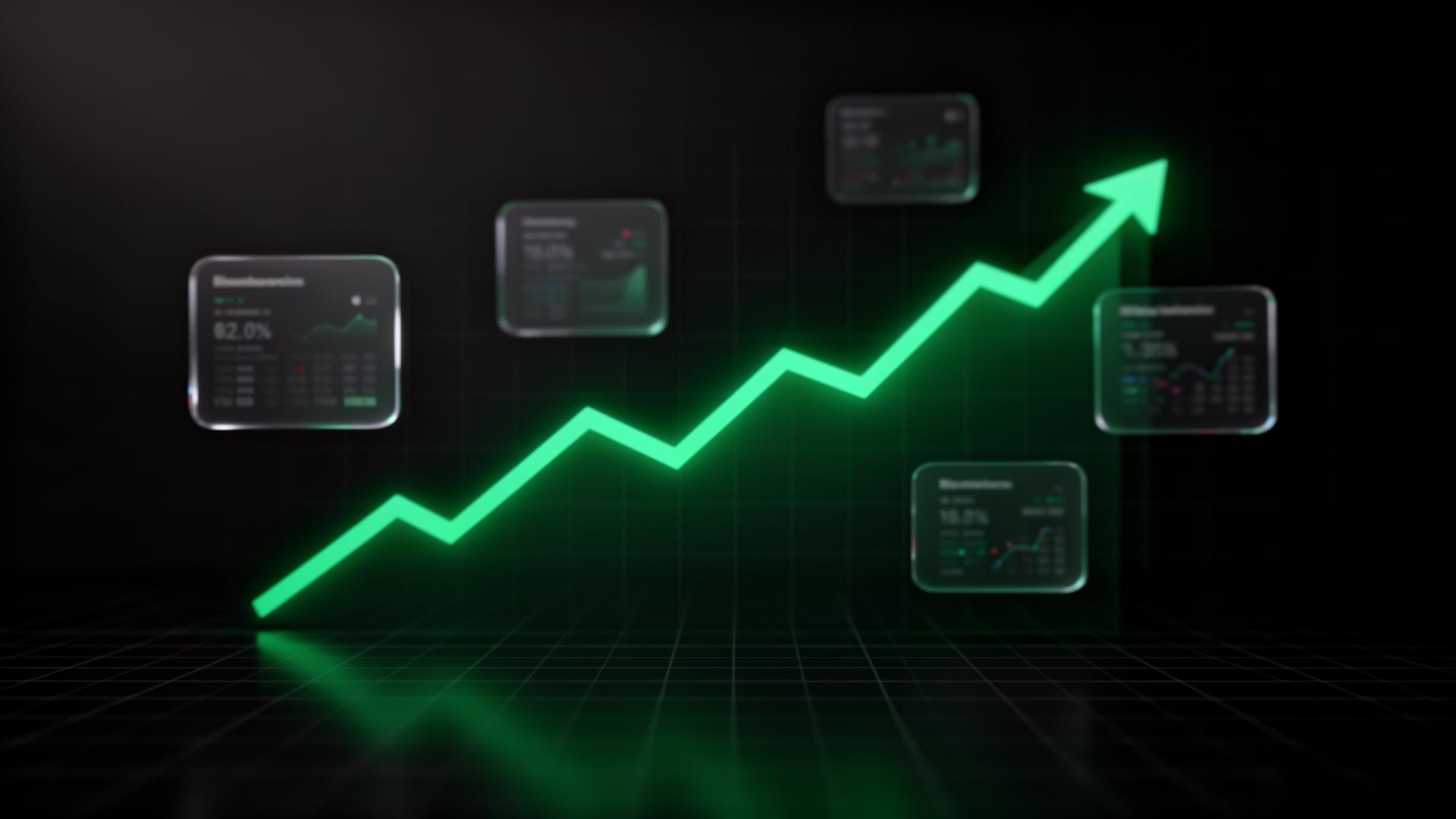 Edge Club analytics visualization showing rising profit chart